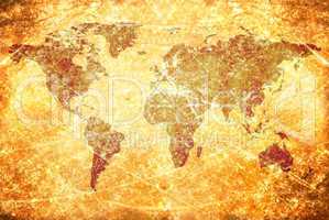aged  vintage world map texture and background