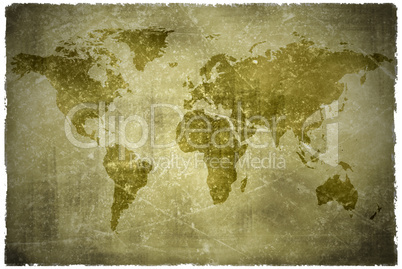 aged  vintage world map texture and background