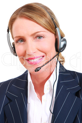 businesswoman with microphone