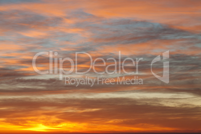 Sunrise sky over the sea