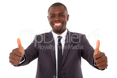 businessman with thumbs up