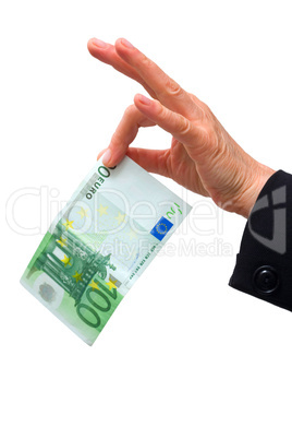 hand holding 100 euro