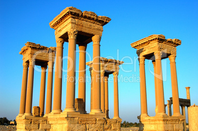 Relics of Palmyra towers in Syria