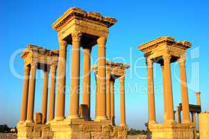 Relics of Palmyra towers in Syria