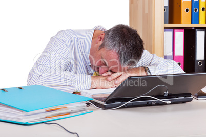 Businessman who has fallen asleep at your desk
