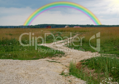 Rainbow over a green glade