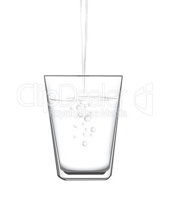 filling water into a glass