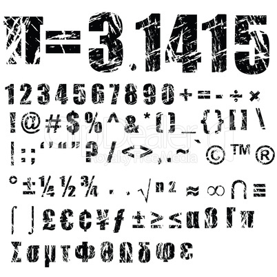 grunge number and symbol - 2