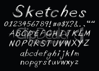 chalk sketch alphabet