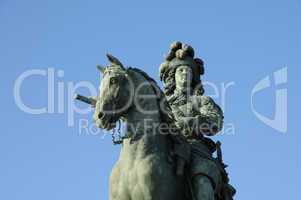 Versailles, bronze statue of Louis 14