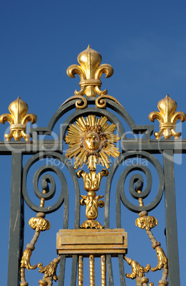 France, golden gate of Versailles palace