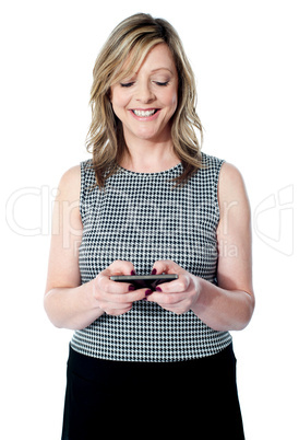 Attractive lady using mobile phone