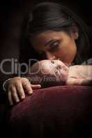 Attractive Ethnic Woman with Her Newborn Baby