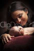 Attractive Ethnic Woman with Her Newborn Baby