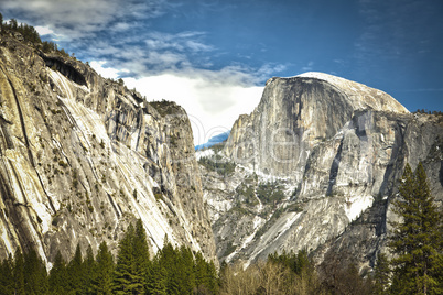 View of Half Dome at Yosemite on Spring Day