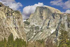 View of Half Dome at Yosemite on Spring Day