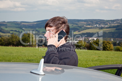 young man with the car phone