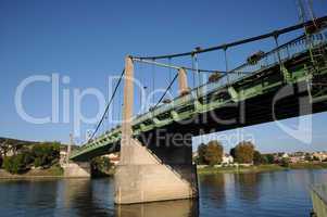 France, suspension bridge of Triel Sur Seine