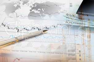 Financial and business charts and graphs