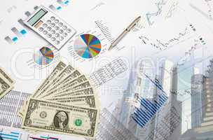 Financial and business charts and graphs