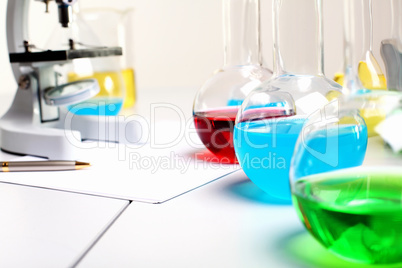 Chemistry laboratory equipment and glass tubes