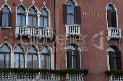 Italian architecture, old palace facade in Venice