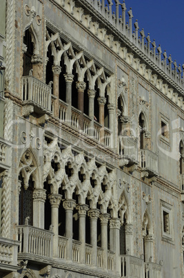 Italian architecture, old palace facade in Venice