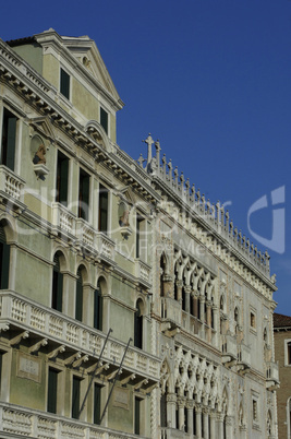 Italian architecture, old palace facade in Venice