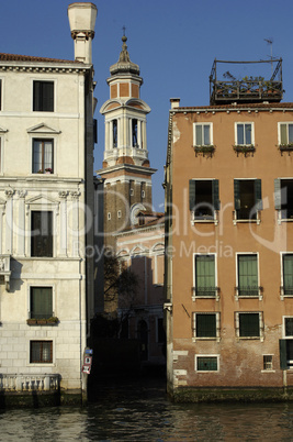 Italy, old palace near Grand Canal in Venice