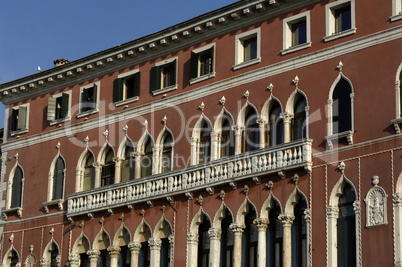 Italian architecture, old palace facade in Venice