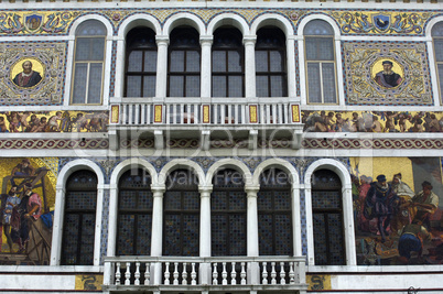 Italian architecture, old palace facade in Venice