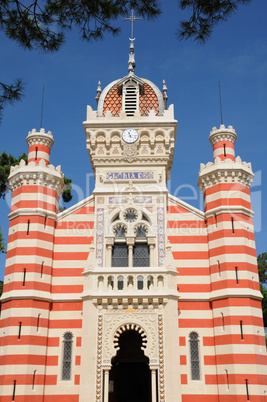 France, the facade of La Chapelle Algérienne in l Herbe