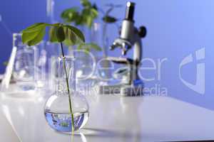 Green plants in biology laborotary