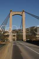 France, suspension bridge of Les Andelys in Normandie