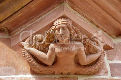 Meerjungfrau, Nixe, Architektur-Detail