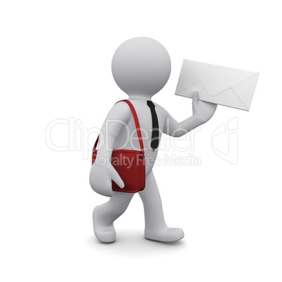 3D man with an envelope