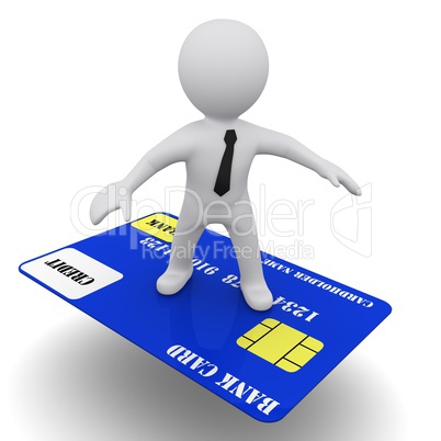 3D man with credit card