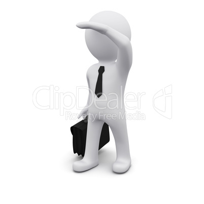 3D man standing and looking forward