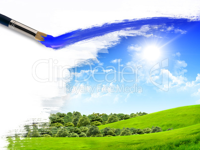 summer nature picture with a brush