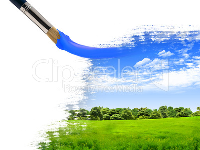 summer nature picture with a brush
