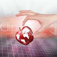 hands holding apple representing earth
