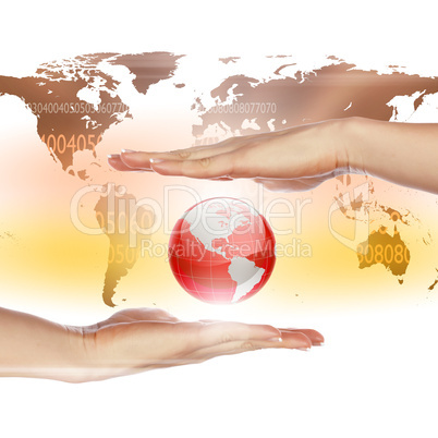 hands holding apple representing earth