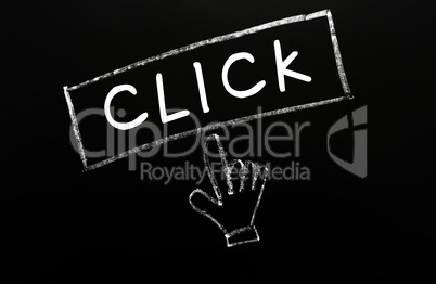 Click - button with a cursor hand
