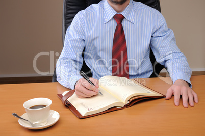 young business man working in an office