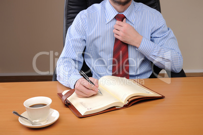 young business man working in an office