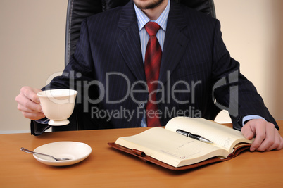 young business man working in an office