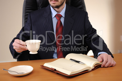 young business man working in an office