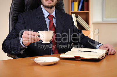 young business man working in an office