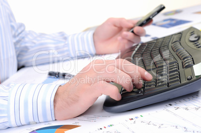 young business man working in an office