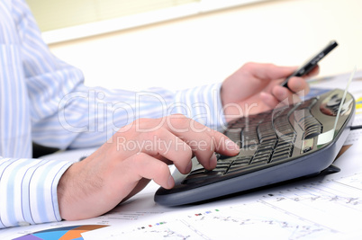 young business man working in an office